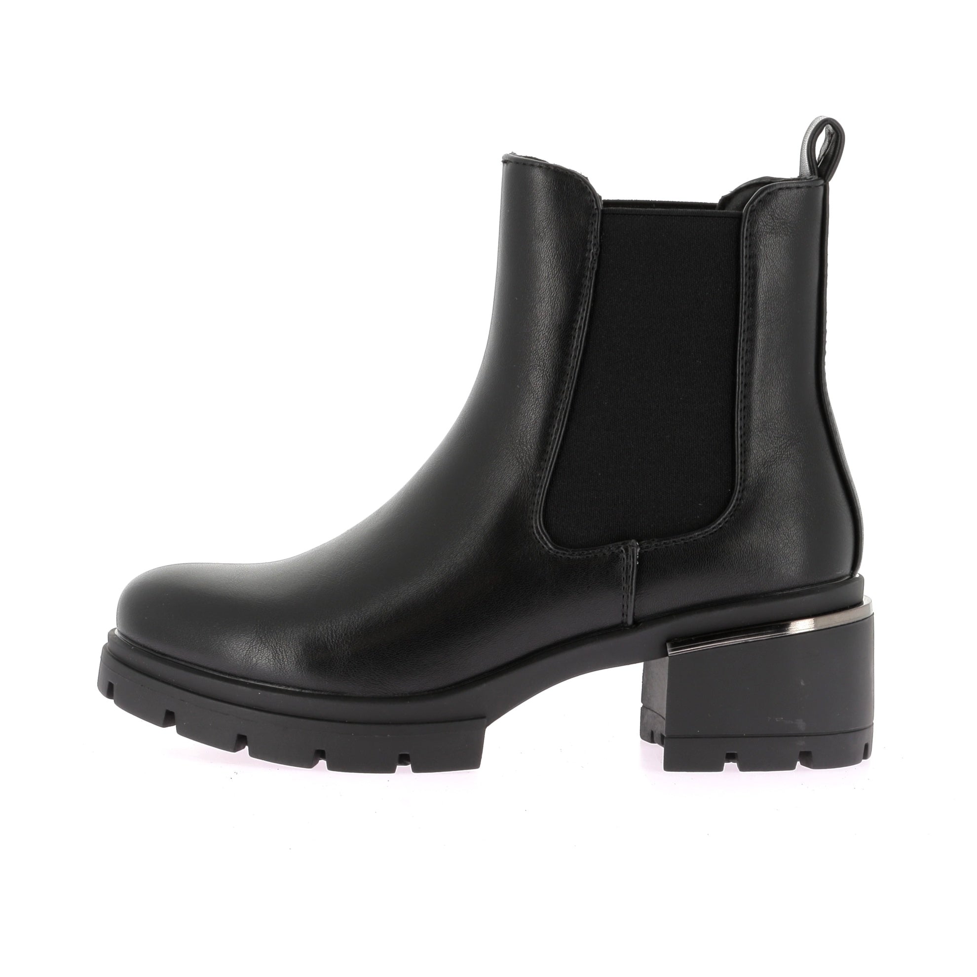 Bottines Femme Cuir Noir Taille 7,5 UK (40-41 FR) - Talon Cubain 4,5 Cm - Occasion Bon état