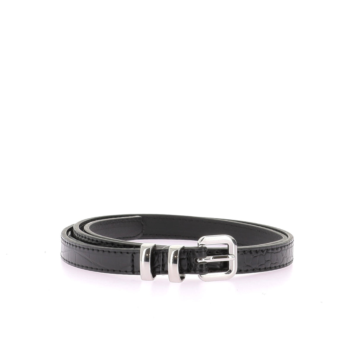 小物 minedenim square buckle belt croco 26ss ONLY Belts - Black Crocodile Gold - GDC