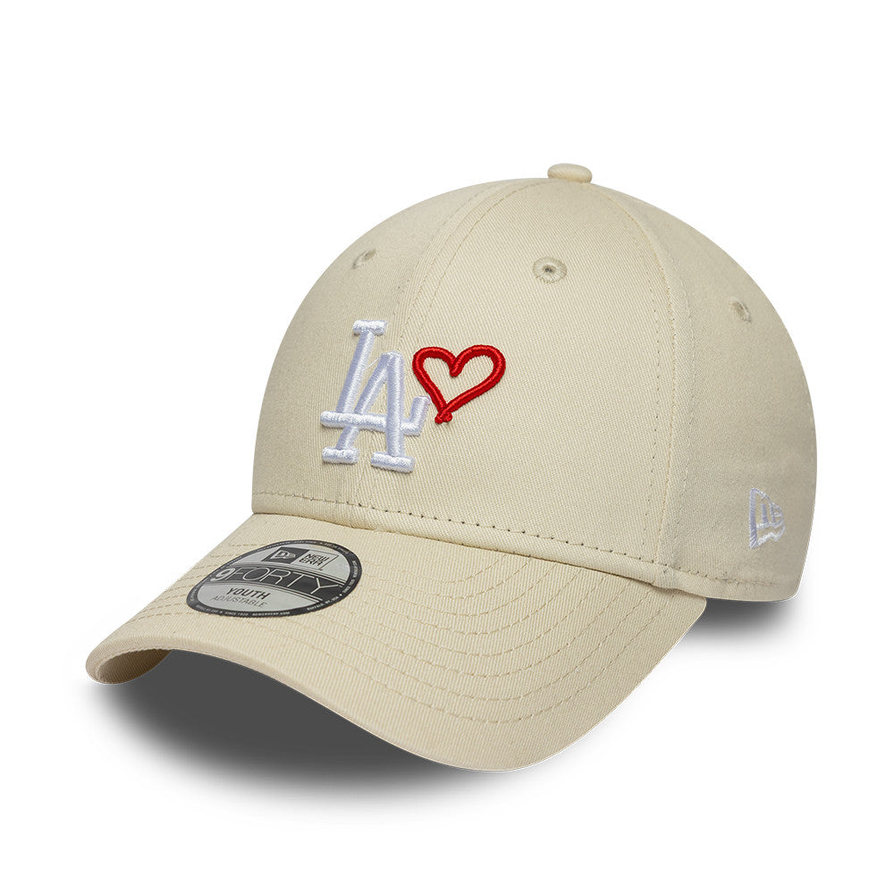 Casquette enfant New Era 9FORTY Heart Icon MLB La Dodgers beige – vue 1