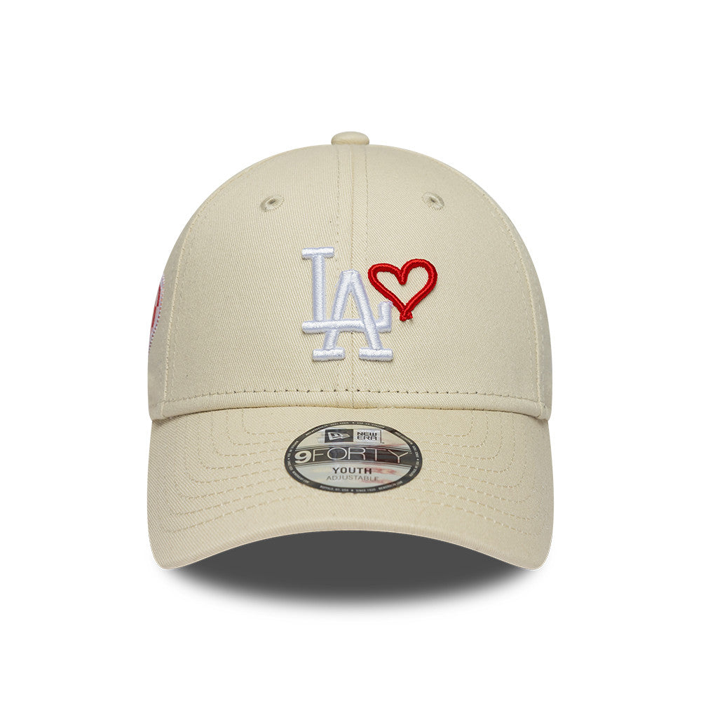 Casquette enfant New Era 9FORTY Heart Icon MLB La Dodgers beige – vue 2