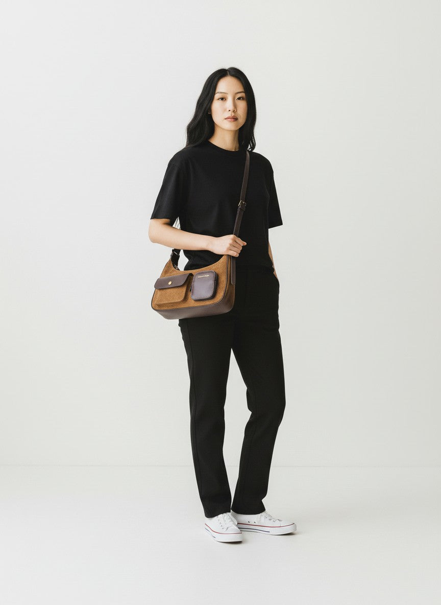 Sac une anse femme David Jones CM8657 camel – vue 1