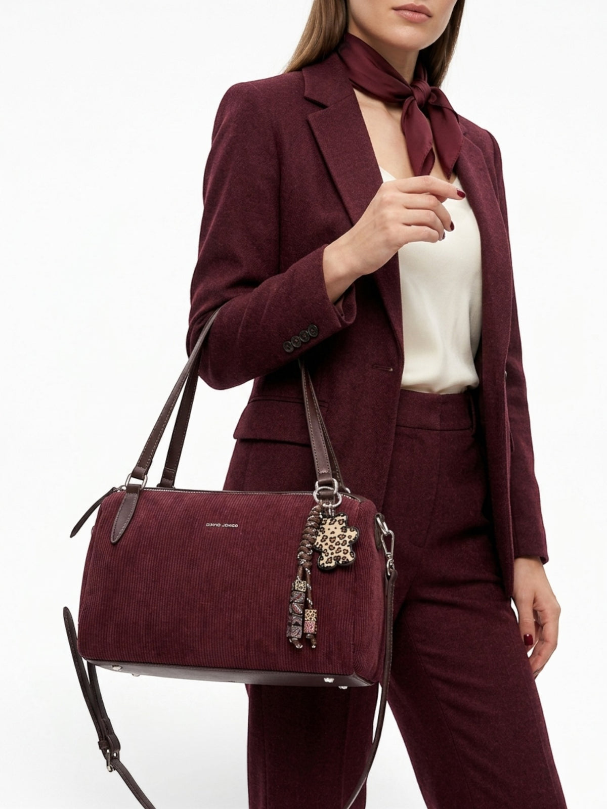 Sac une anse femme David Jones CM8687 bordeaux – vue 1