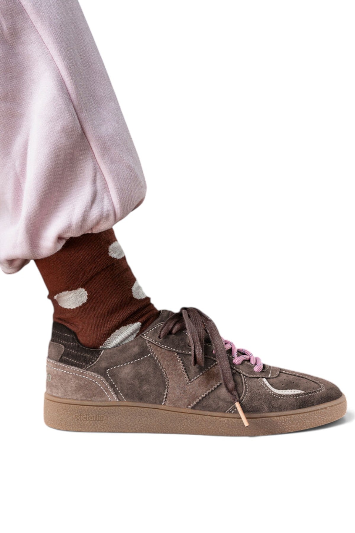 Baskets femme Victoria Londres Daim marron – vue 1