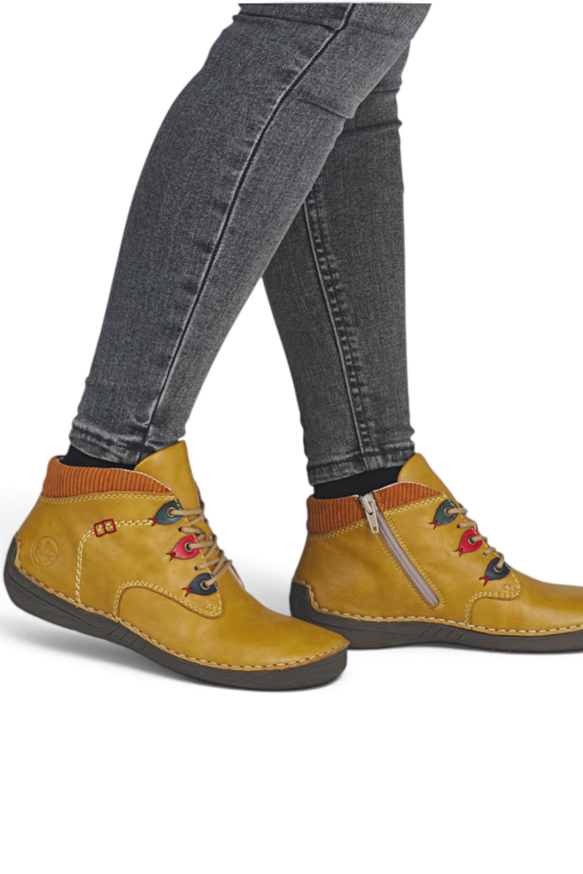 Baskets femme Rieker 52544-68 jaune – vue 2
