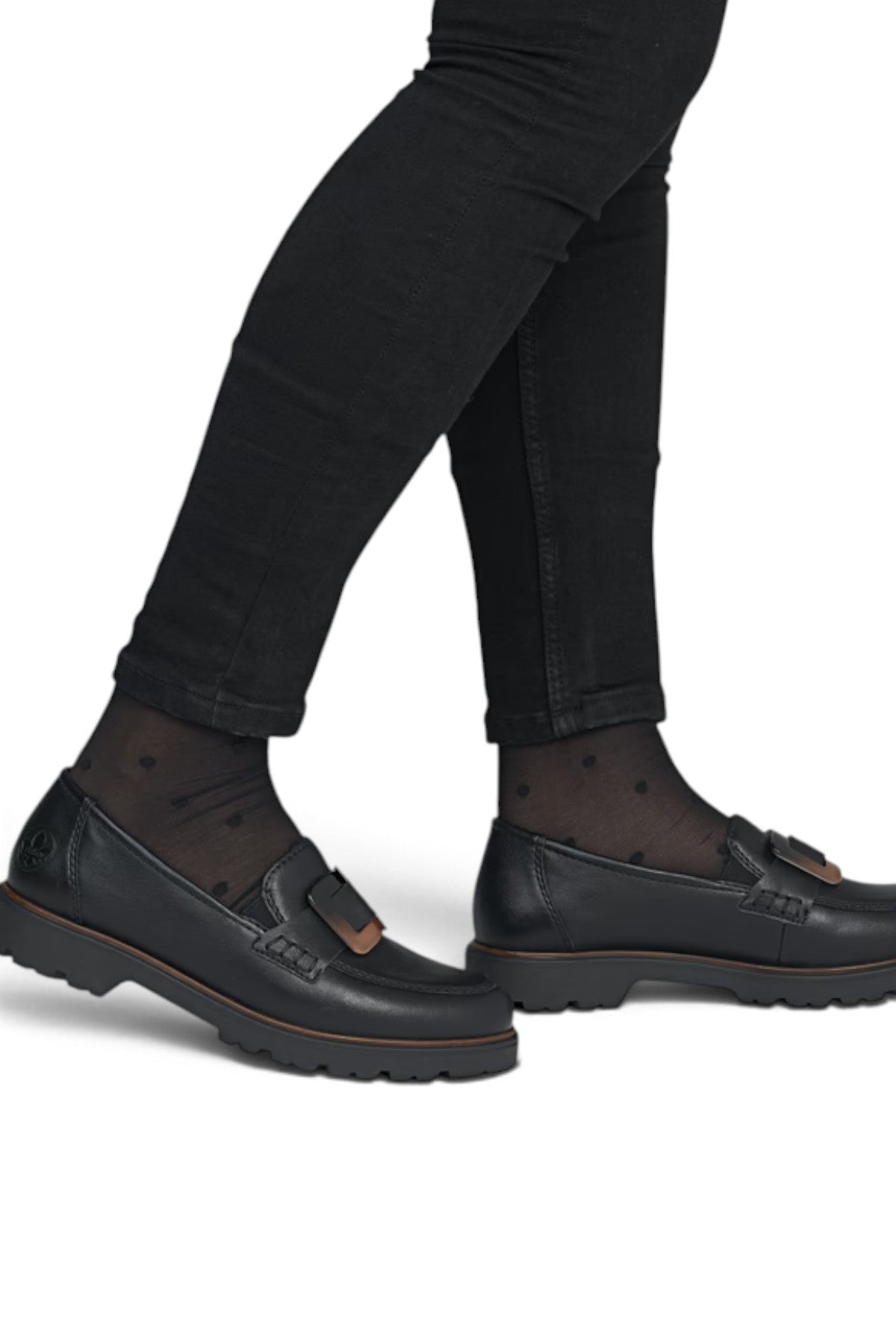 Mocassins bateaux femme Rieker 45553-00 noir – vue 2